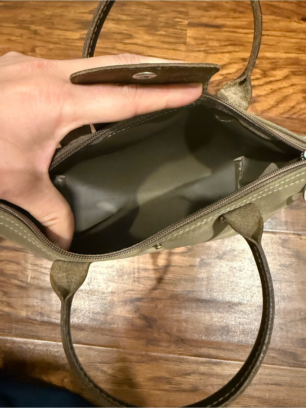 Longchamp Mini Nylon Patent Leather Handbag Made in France Discontinued - Picture 9 of 14